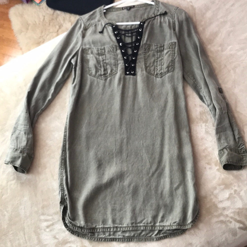 Express army green fall dress